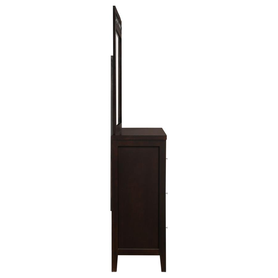Carlton 6-drawer Dresser with Mirror Cappuccino view 9