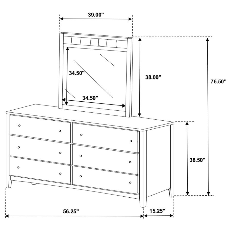 Carlton 6-drawer Dresser with Mirror Cappuccino view 12