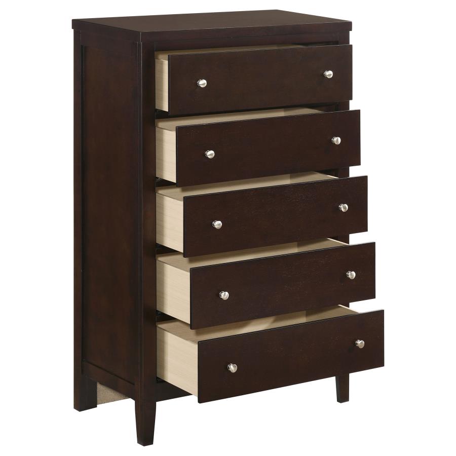 Carlton 5-drawer Bedroom Chest Cappuccino view 10