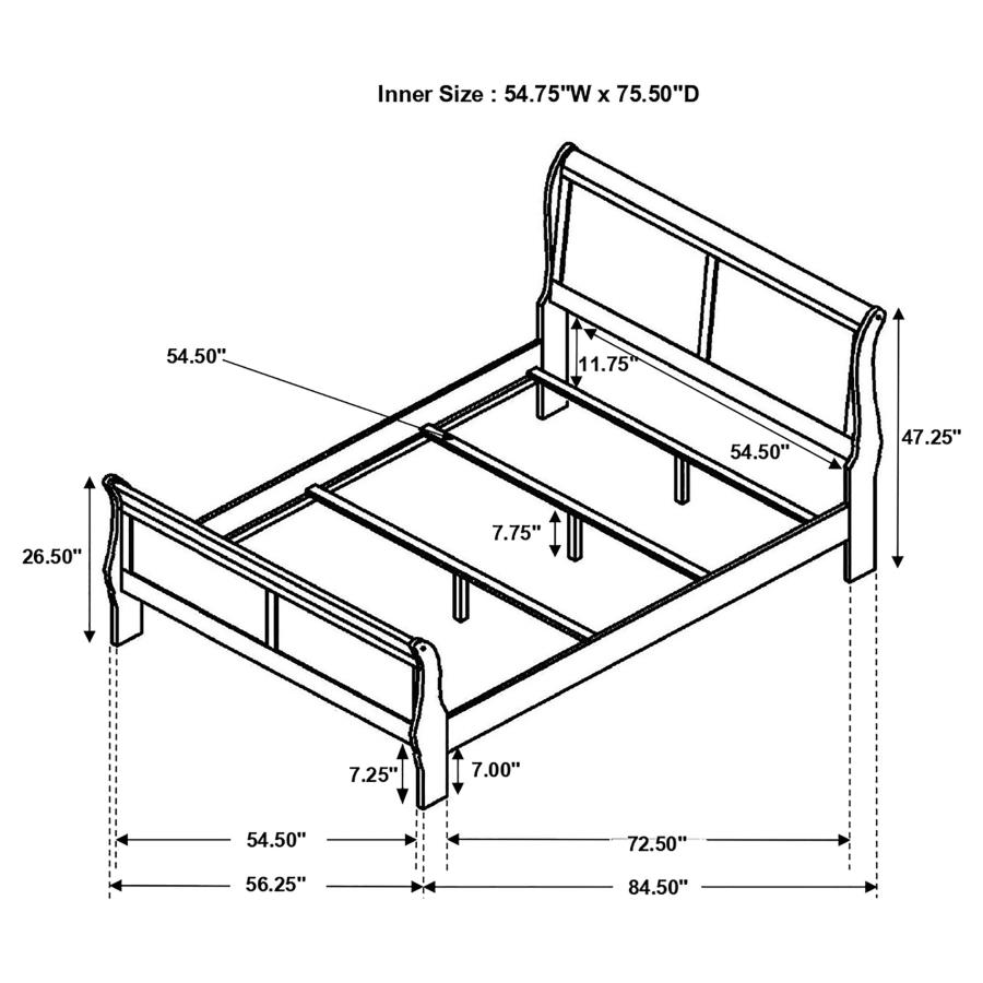 Louis Philippe 5-piece Full Bedroom Set Cappuccino view 16