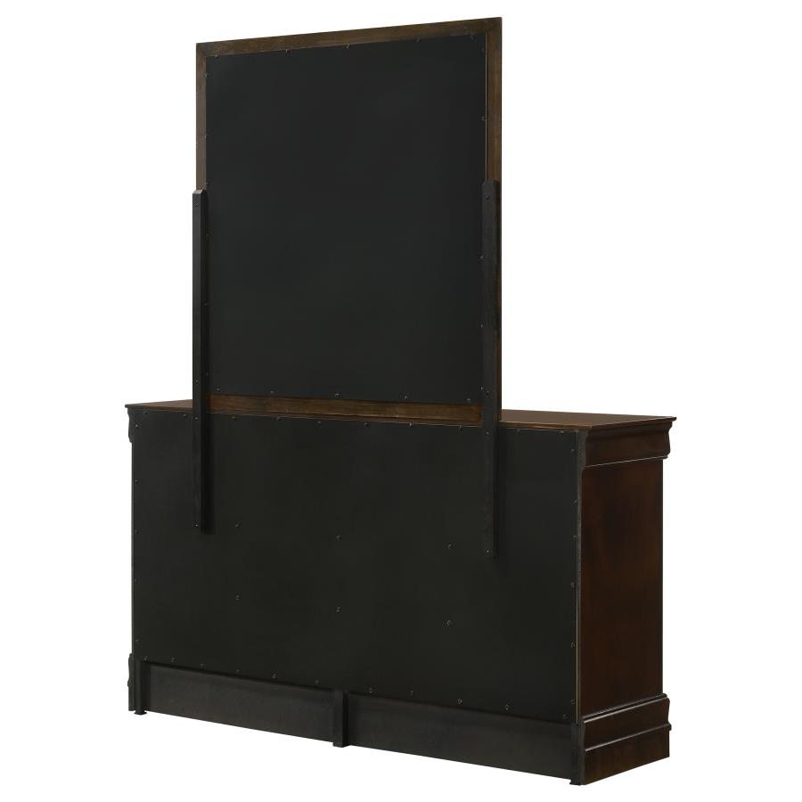 Louis Philippe 6-drawer Dresser with Mirror Cappuccino view 8