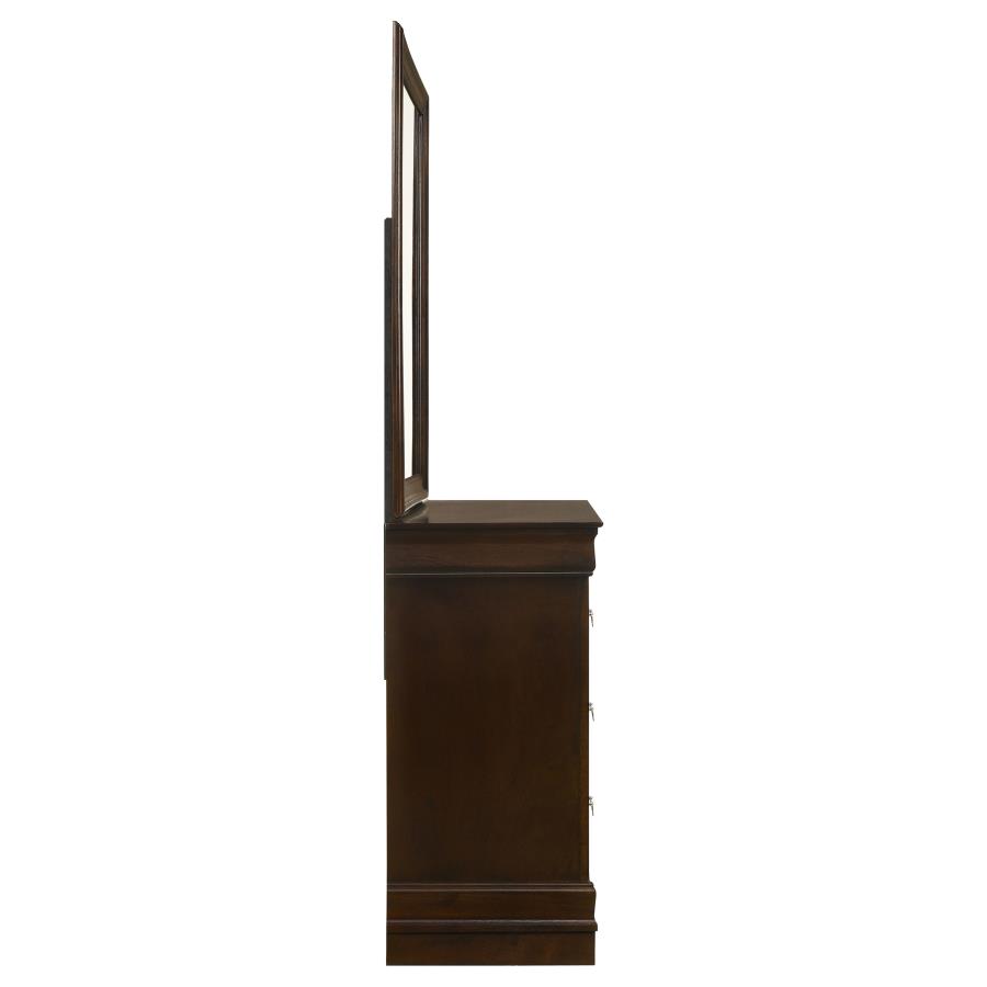 Louis Philippe 6-drawer Dresser with Mirror Cappuccino view 9