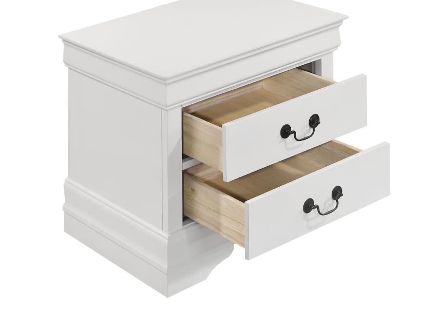 Louis Philippe 4-piece Full Bedroom Set White view 11