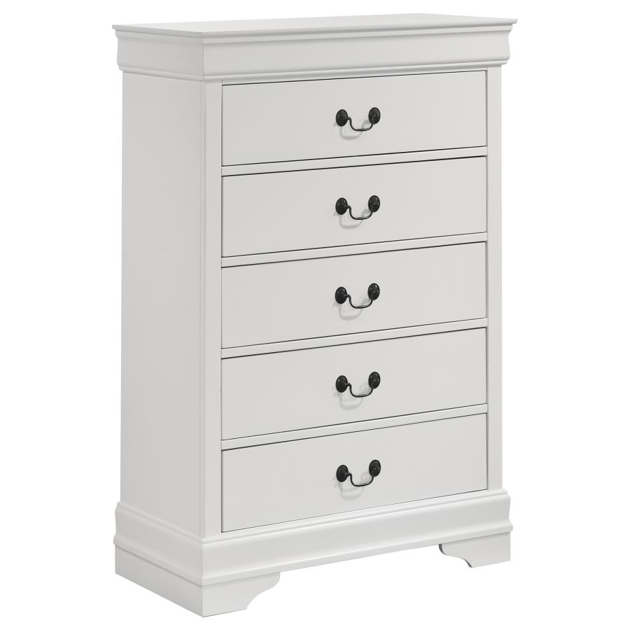 Louis Philippe 5-piece Eastern King Bedroom Set White view 11