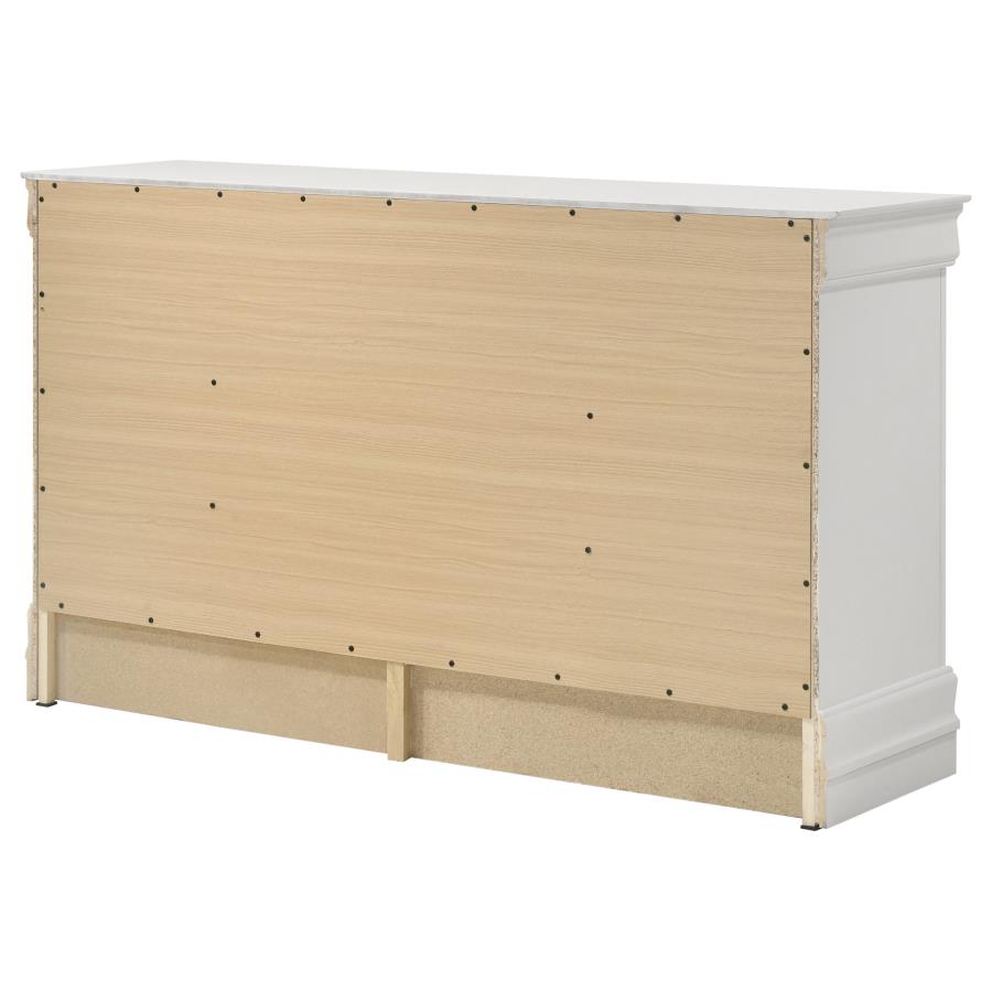 Louis Philippe 6-drawer Dresser White view 8