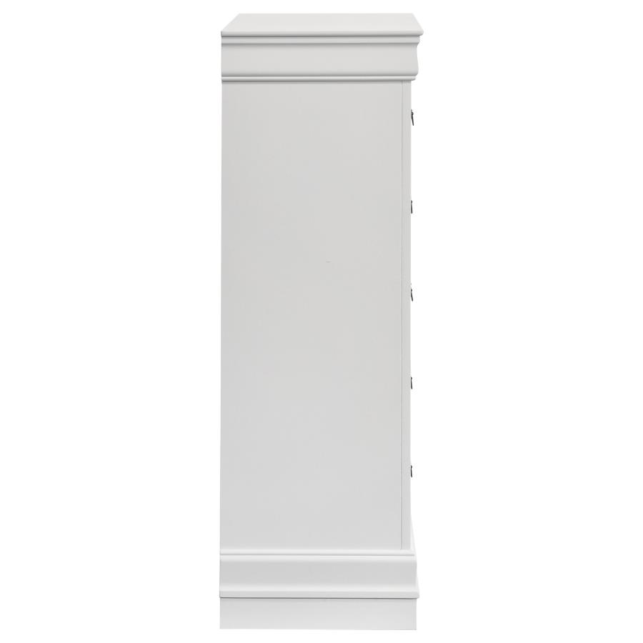 Louis Philippe 5-drawer Bedroom Chest White view 9