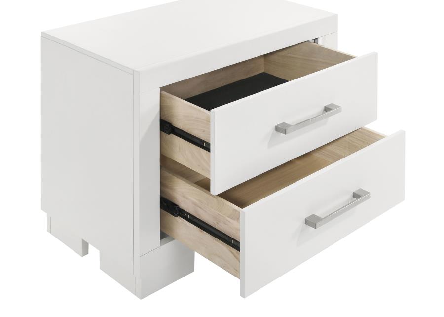 Jessica 2-drawer Nightstand Snow White view 10