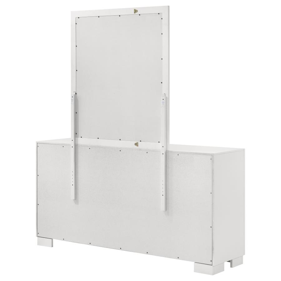 Jessica 6-drawer Dresser with Mirror Snow White view 8