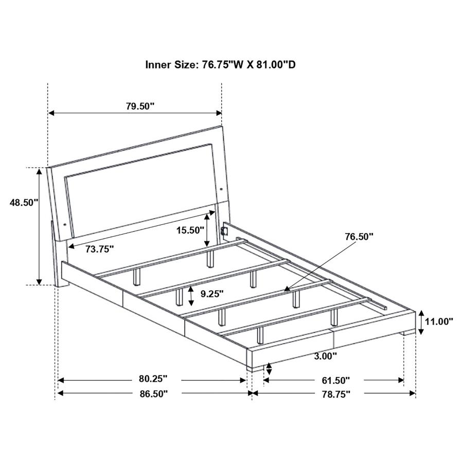 Felicity 5-piece Eastern King Bedroom Set White High Gloss view 16
