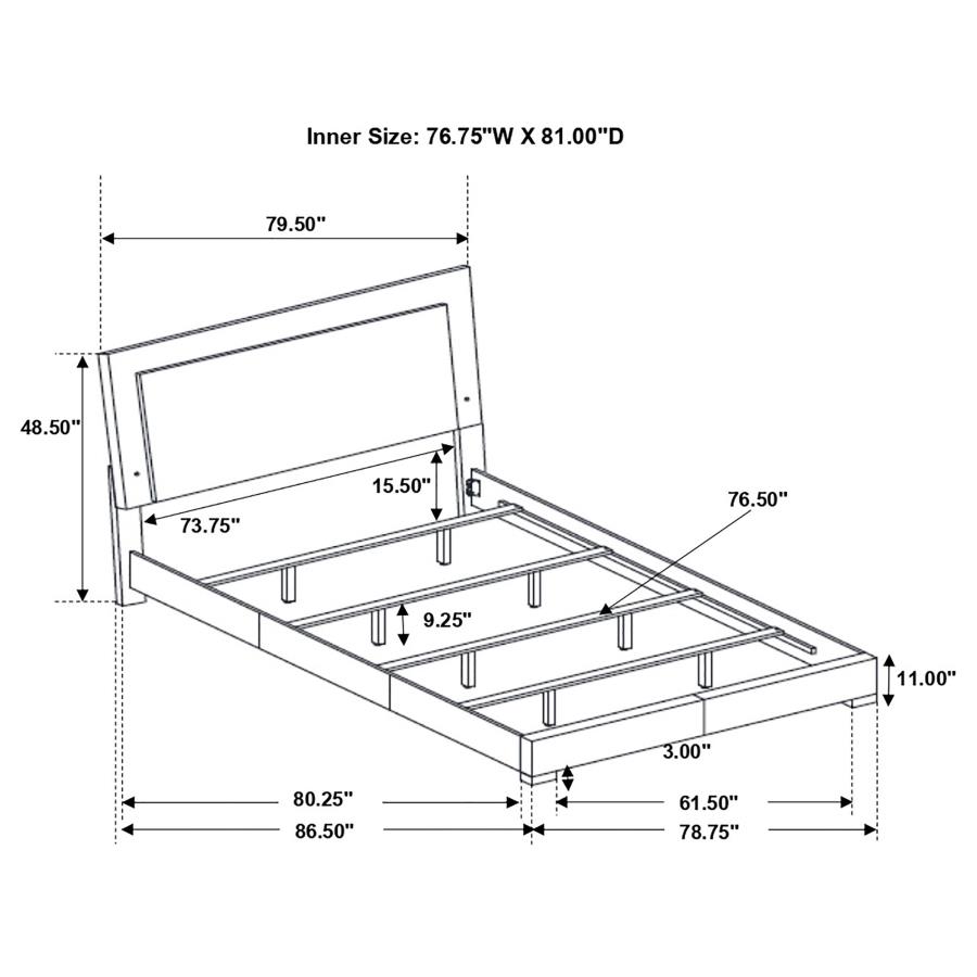 Felicity 6-piece Eastern King Bedroom Set White High Gloss view 16