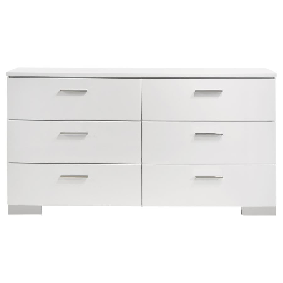 Felicity 5-piece Queen Bedroom Set White High Gloss view 8