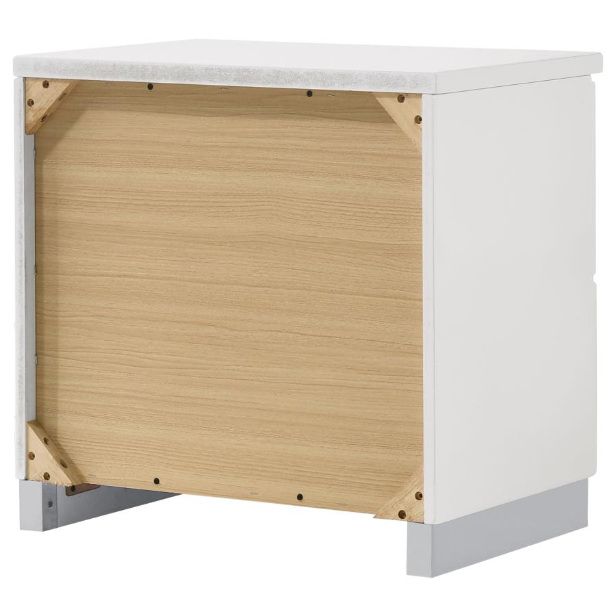 Felicity 2-drawer Nightstand White High Gloss view 8