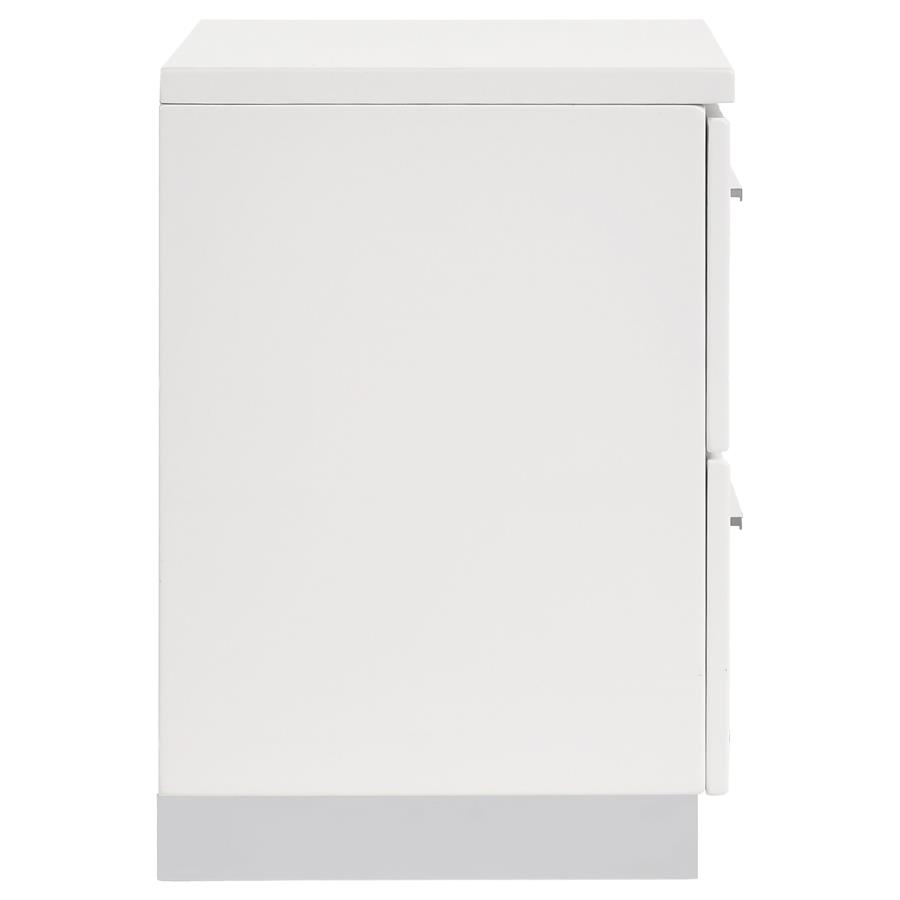 Felicity 2-drawer Nightstand White High Gloss view 9