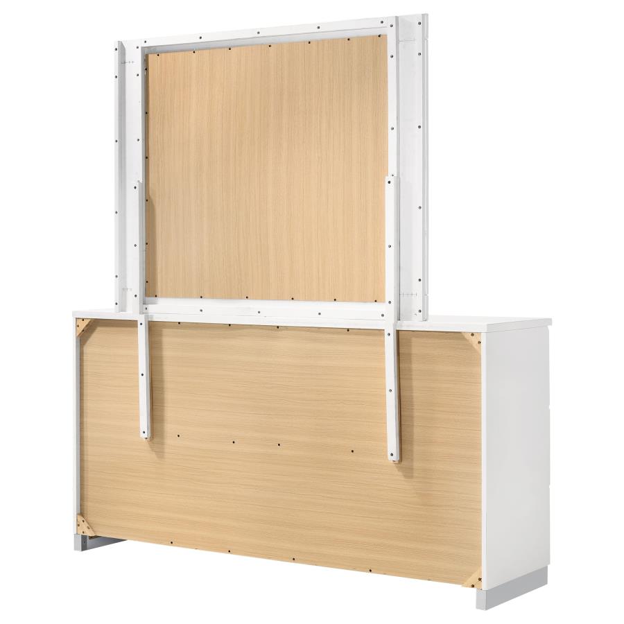 Felicity 6-drawer Wood Dresser with Mirror White High Gloss view 8