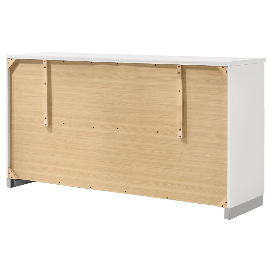 Felicity 6-drawer Dresser White High Gloss view 8