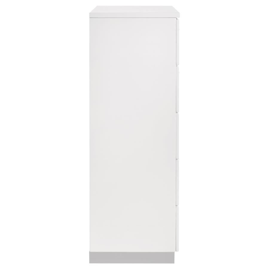 Felicity 5-drawer Bedroom Chest White High Gloss view 9