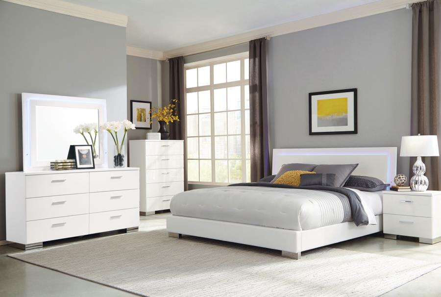 Felicity 5-drawer Bedroom Chest White High Gloss view 13