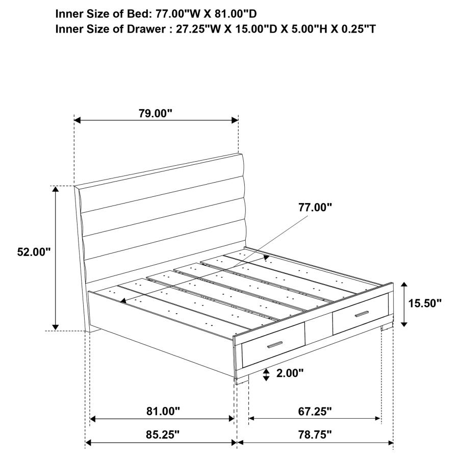 Felicity 5-piece Eastern King Platform Bedroom Set White view 15