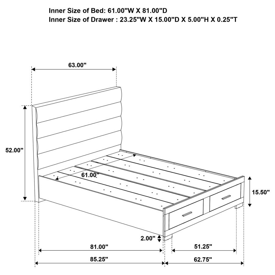 Felicity Queen Storage Bed White High Gloss view 9