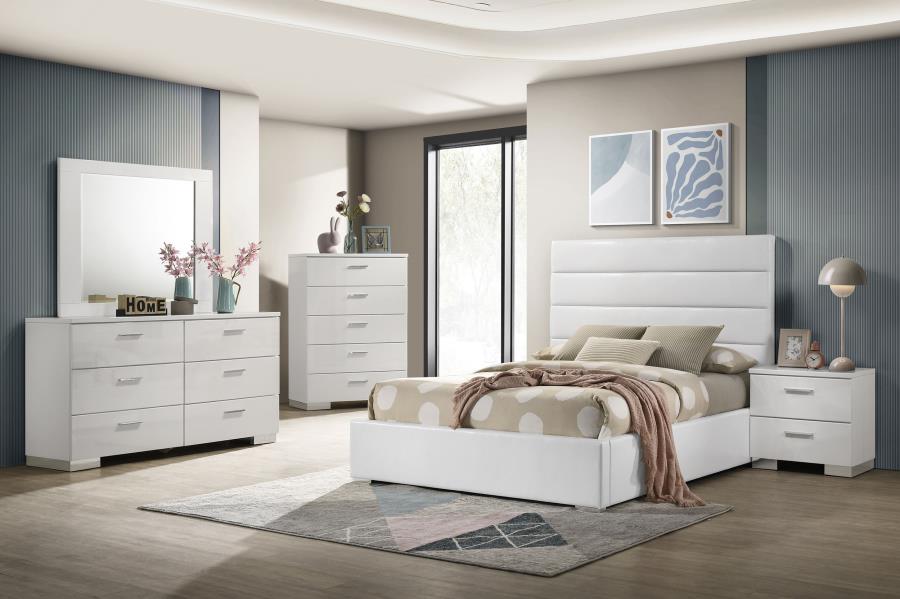 Felicity 53-inch Upholstered Full Platform Bed White view 10