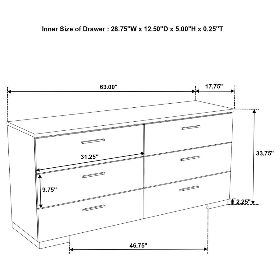 Felicity 5-piece Twin Bedroom Set White High Gloss view 17