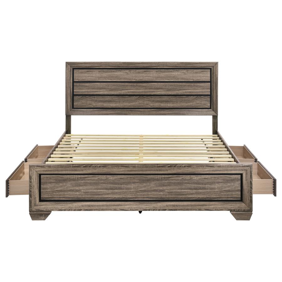 Kauffman Wood Eastern King Storage Panel Bed Washed Taupe view 8