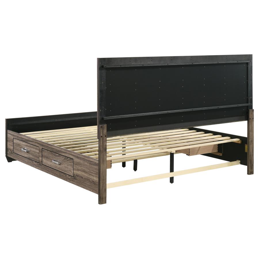 Kauffman Wood Eastern King Storage Panel Bed Washed Taupe view 9