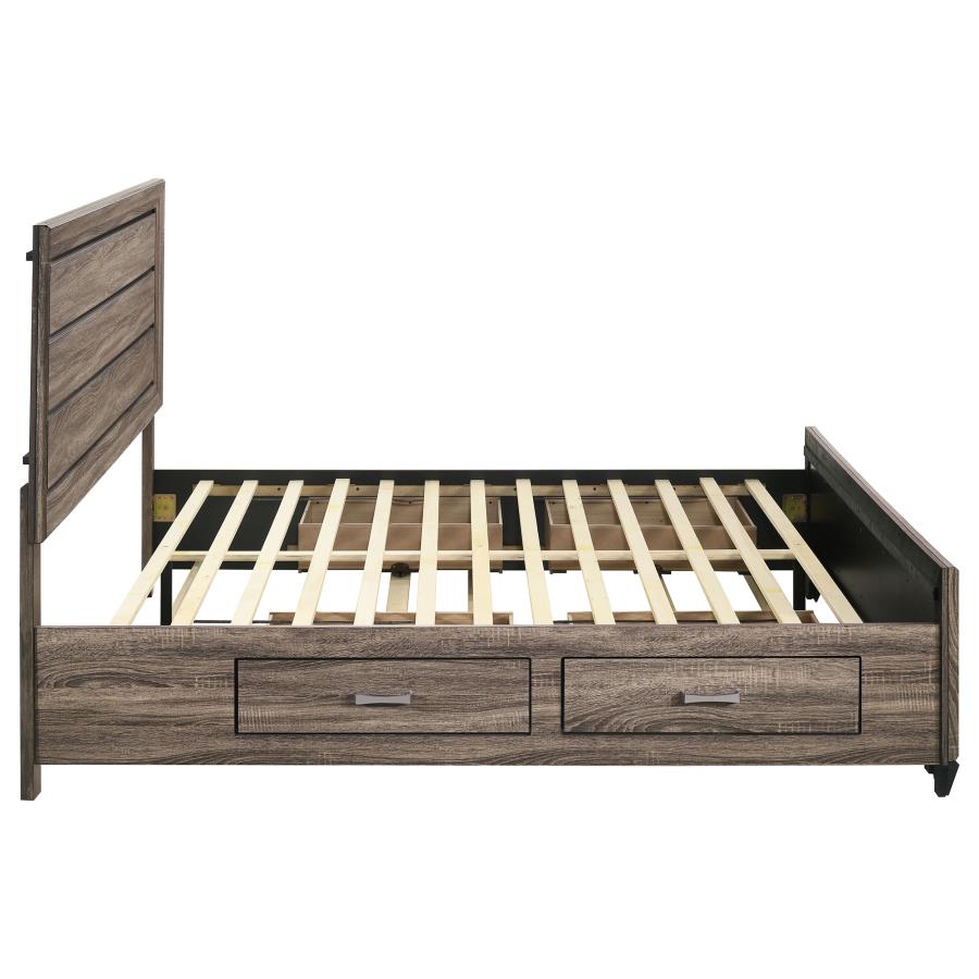 Kauffman Wood Eastern King Storage Panel Bed Washed Taupe view 10