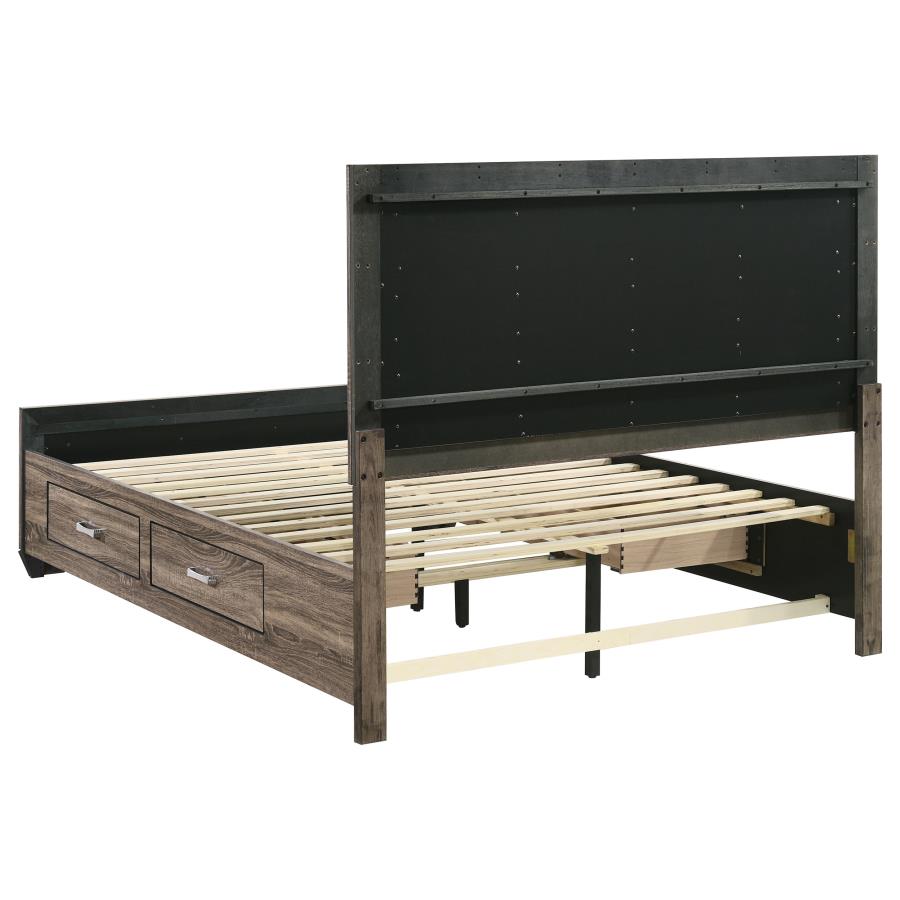 Kauffman Wood Queen Storage Panel Bed Washed Taupe view 9