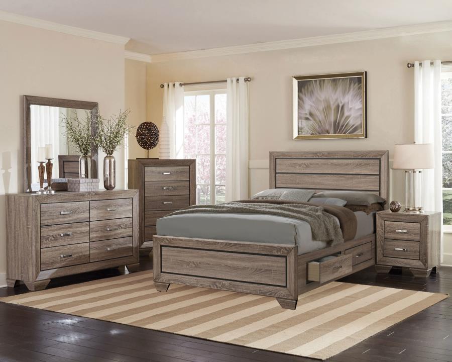 Kauffman Wood Queen Storage Panel Bed Washed Taupe view 15