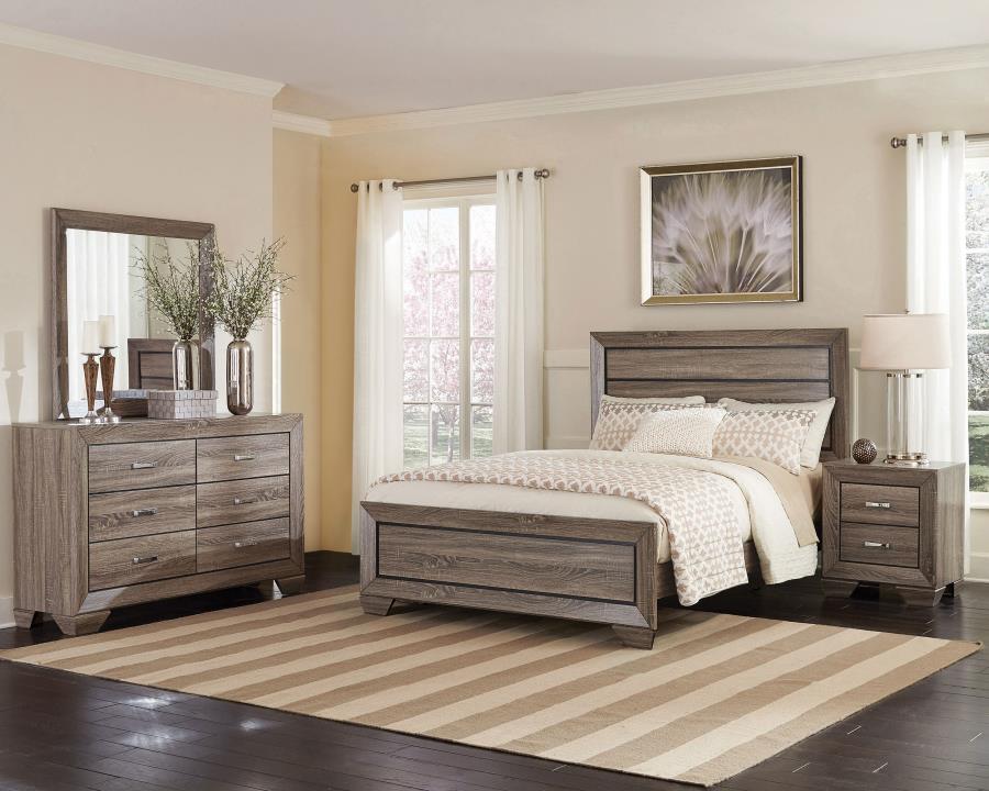 Kauffman Wood Queen Panel Bed Washed Taupe view 10