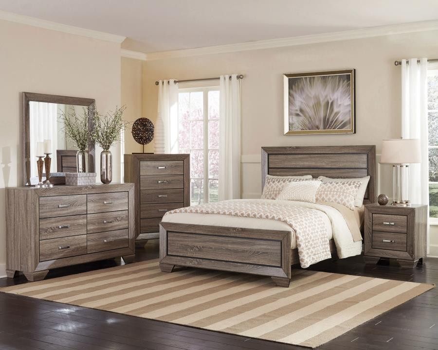 Kauffman Wood Queen Panel Bed Washed Taupe view 11