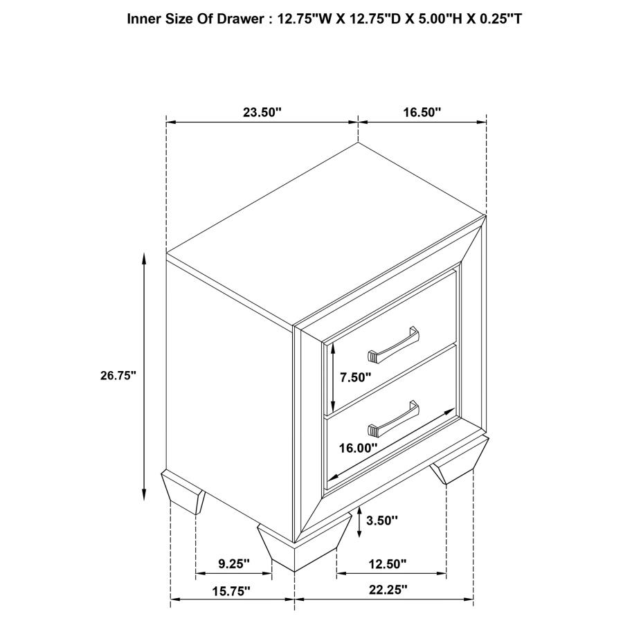 Kauffman 2-drawer Nightstand Washed Taupe view 10