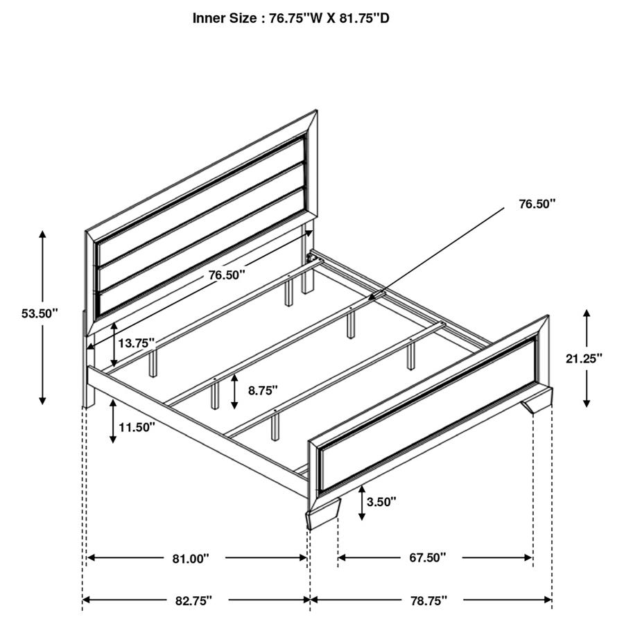 Kauffman Wood Eastern King Panel Bed Dark Cocoa view 9