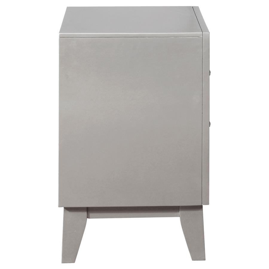 Leighton 2-drawer Nightstand Metallic Mercury view 9
