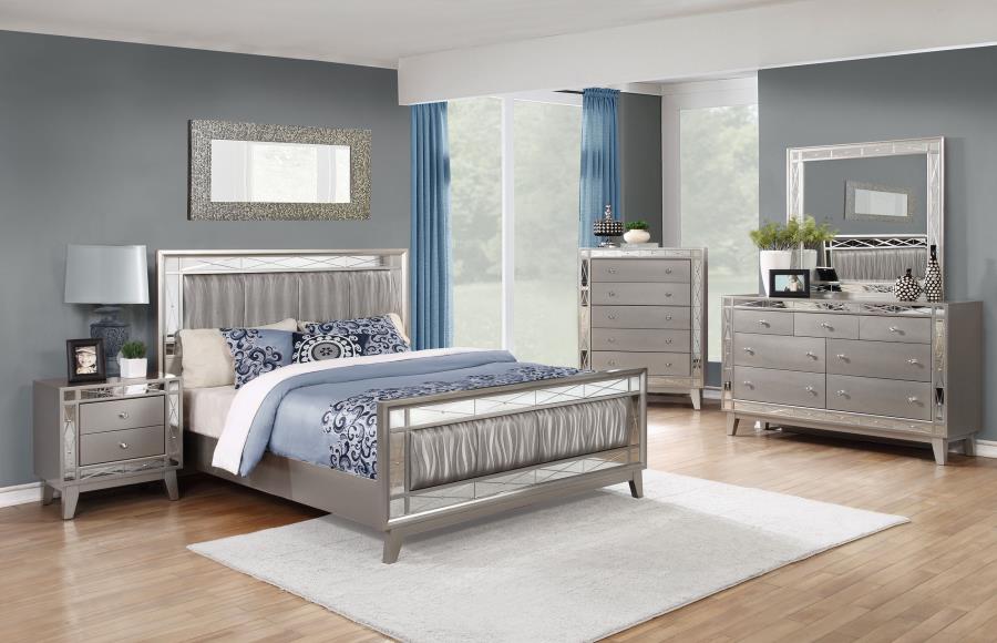 Leighton 2-drawer Nightstand Metallic Mercury view 11