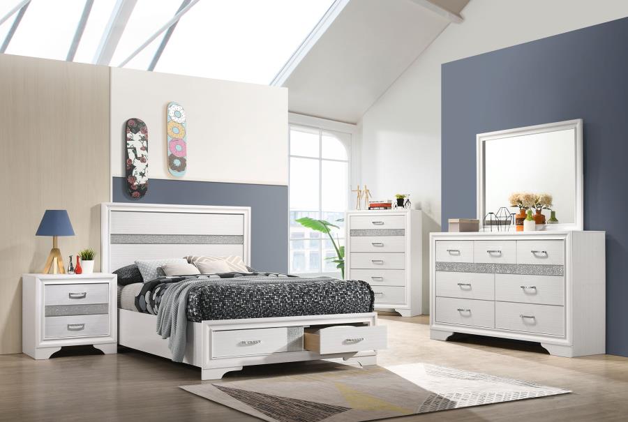 Miranda 51-inch Wood Full Storage Panel Bed White view 12