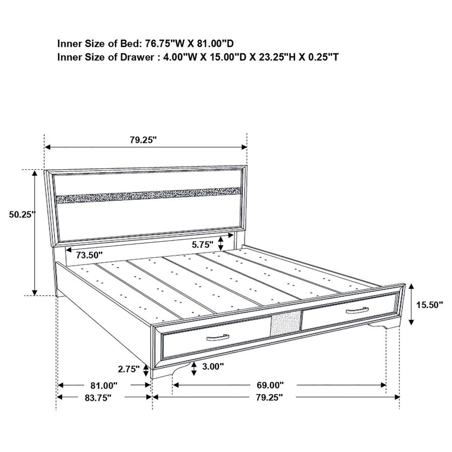 Miranda 4-piece Eastern King Bedroom Set White view 14