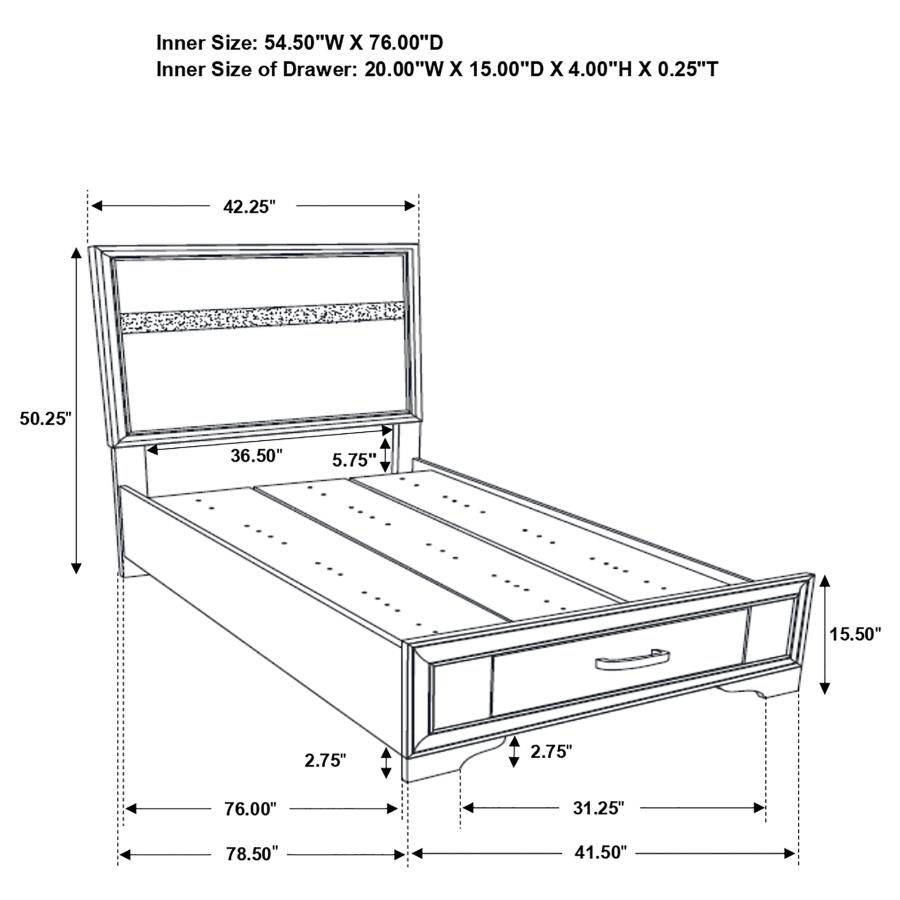 Miranda 4-piece Twin Bedroom Set White view 14