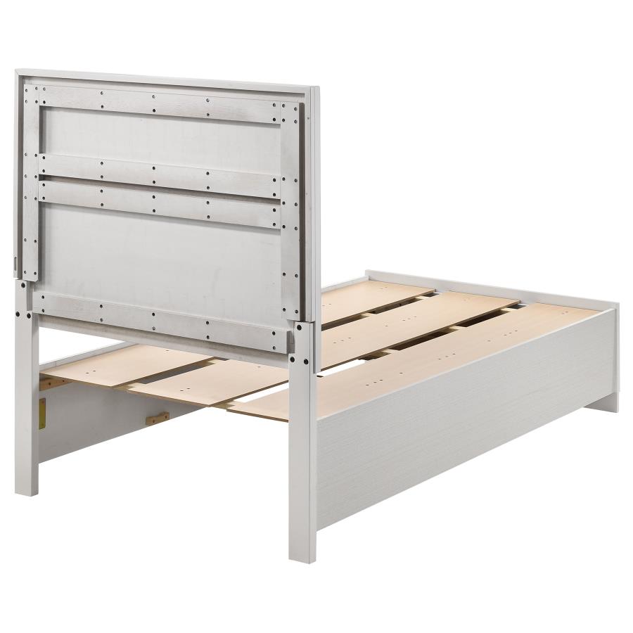 Miranda 51-inch Wood Twin Storage Panel Bed White view 8