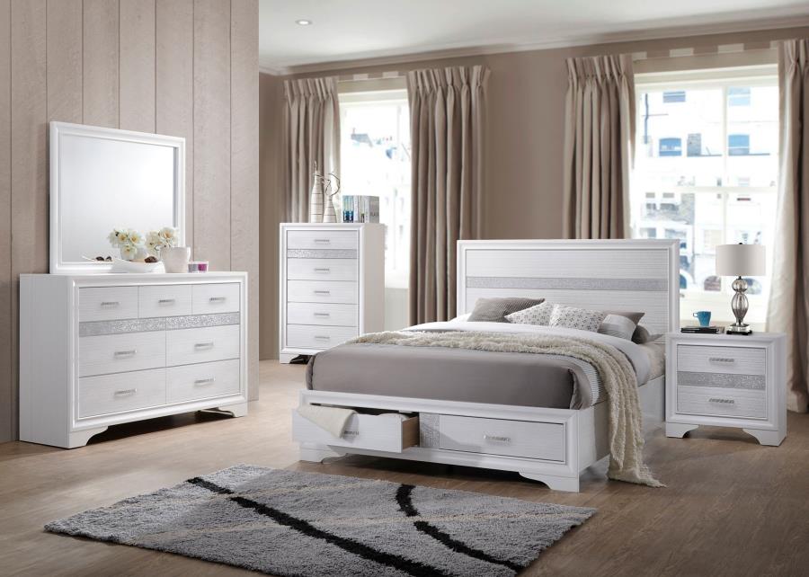 Miranda 3-drawer Nightstand Bedside Table White view 13