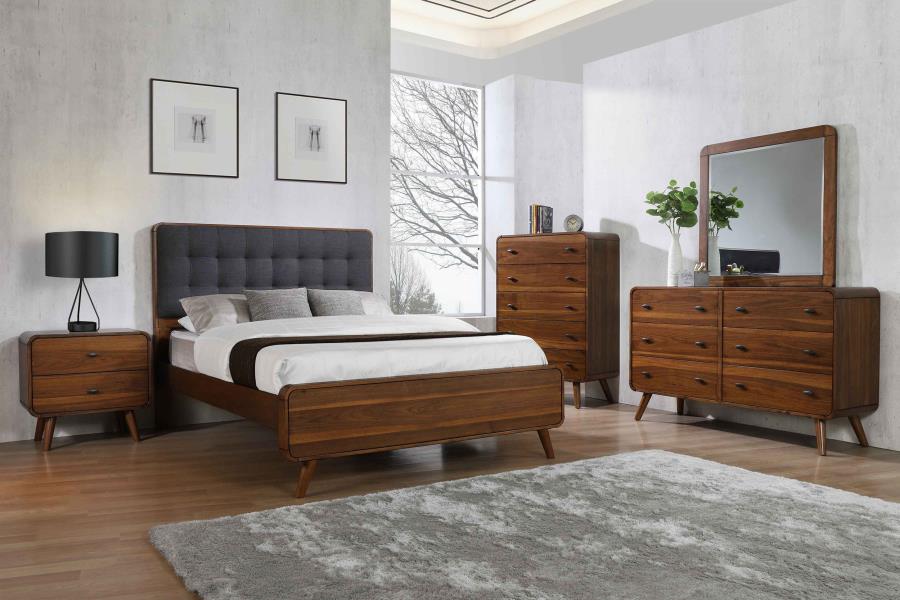 Robyn Wood Queen Platform Bed Dark Walnut view 11