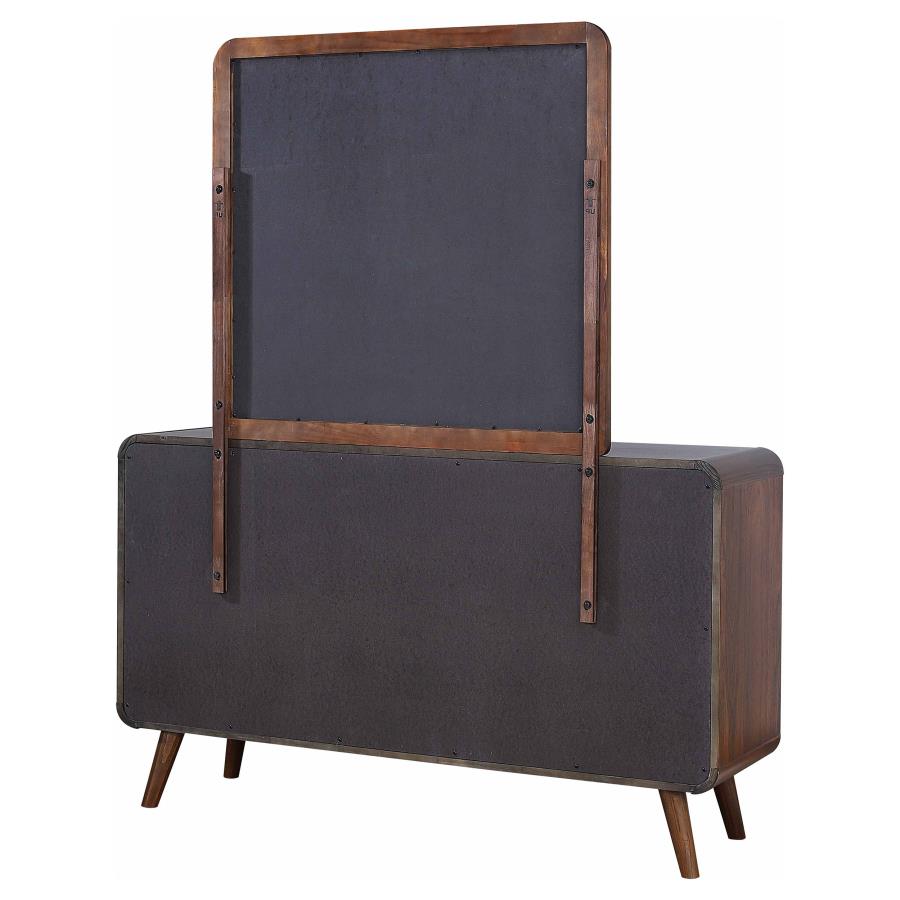 Robyn 6-drawer Dresser with Mirror Dark Walnut view 8