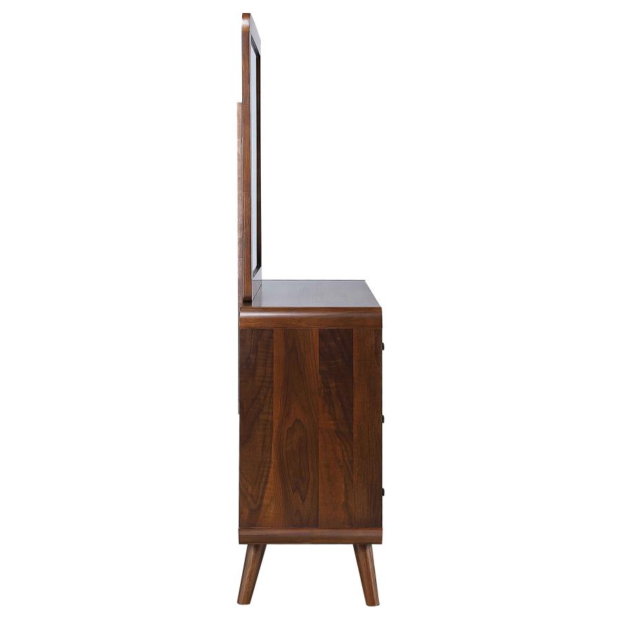 Robyn 6-drawer Dresser with Mirror Dark Walnut view 9