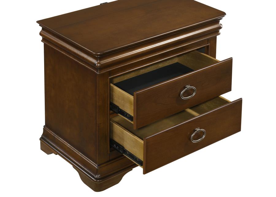 Garland 3-drawer Nightstand Bedside Table Brown Cherry view 10