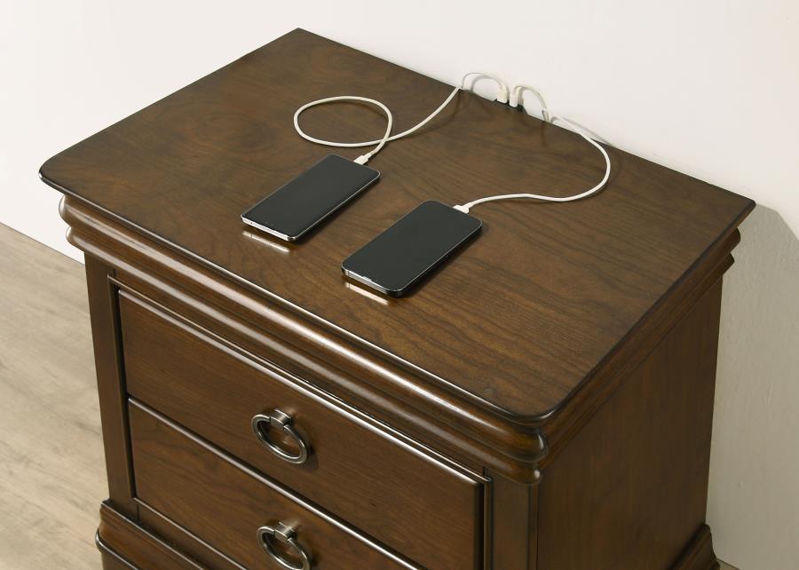 Garland 3-drawer Nightstand Bedside Table Brown Cherry view 11