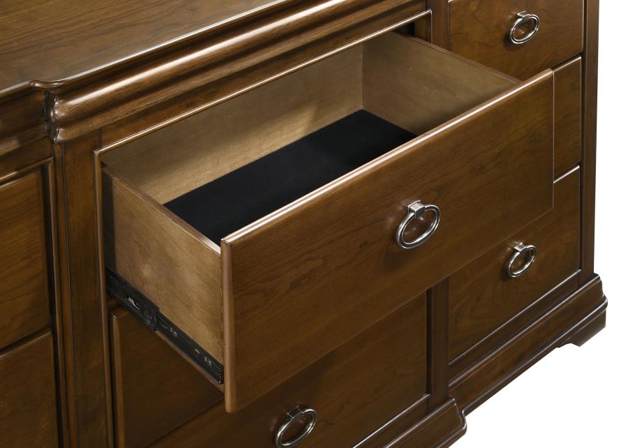 Garland 11-drawer Bedroom Dresser with Mirror Brown Cherry view 10