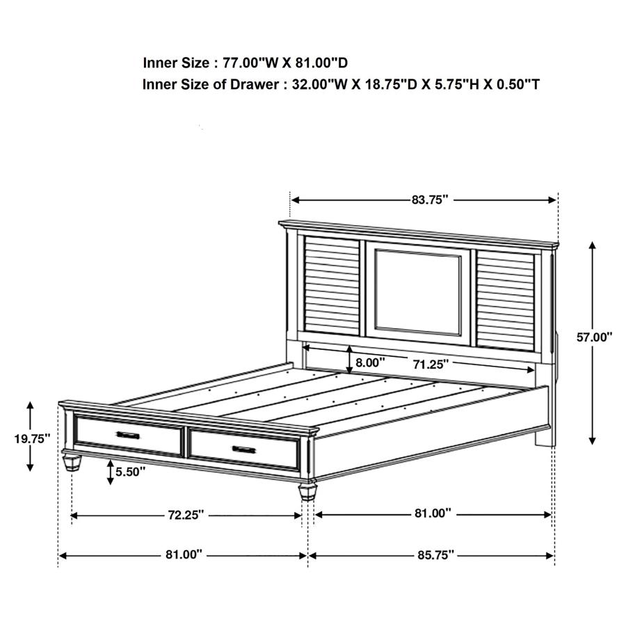 Franco 4-piece Eastern King Bedroom Set Distressed White view 9