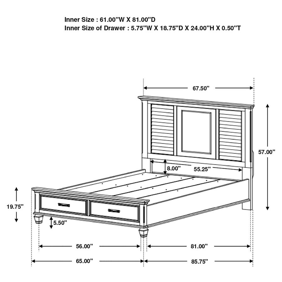 Franco 4-piece Queen Bedroom Set Distressed White view 9