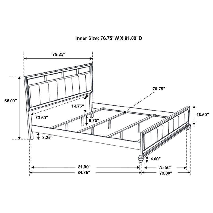 Barzini 4-piece Eastern King Bedroom Set White view 16